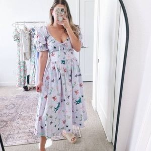 Hill House Ophelia dress in Sea Creatures XXS NWT